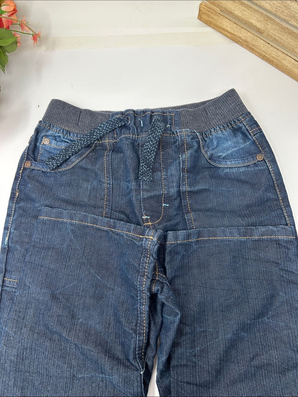 Boys Pumpkin Patch Denim Knit Waistband Jeans Size 8